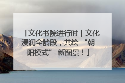文化书院进行时｜文化浸润全龄段，共绘 “朝阳模式” 新图景！