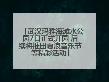 武汉玛雅海滩水公园7日正式开园 后续将推出夏浪音乐节等精彩活动