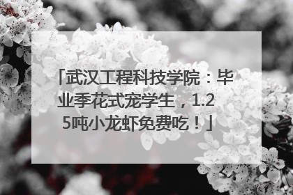 武汉工程科技学院：毕业季花式宠学生，1.25吨小龙虾免费吃！