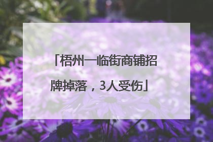 梧州一临街商铺招牌掉落,3人受伤
