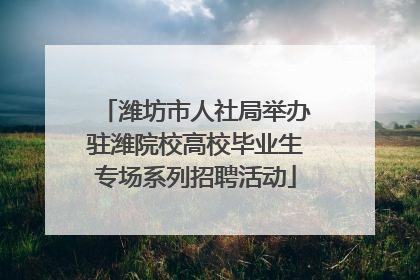 潍坊市人社局举办驻潍院校高校毕业生专场系列招聘活动