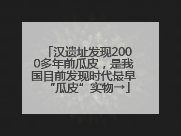 汉遗址发现2000多年前瓜皮，是我国目前发现时代最早“瓜皮”实物→