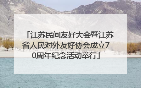 江苏民间友好大会暨江苏省人民对外友好协会成立70周年纪念活动举行