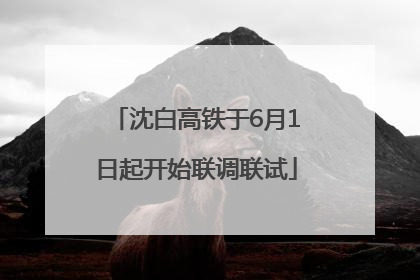 沈白高铁于6月1日起开始联调联试