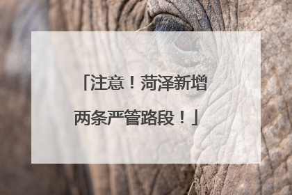 注意！菏泽新增两条严管路段！