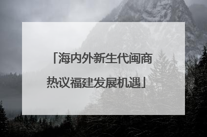 海内外新生代闽商热议福建发展机遇