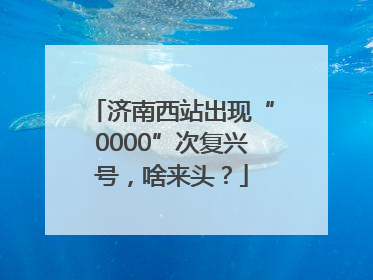 济南西站出现“0000”次复兴号，啥来头？