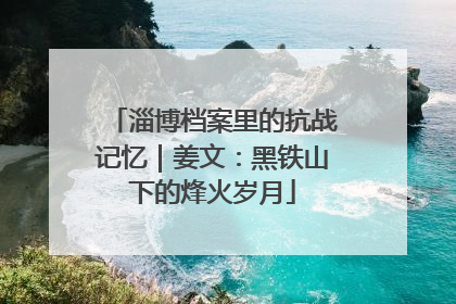 淄博档案里的抗战记忆｜姜文：黑铁山下的烽火岁月