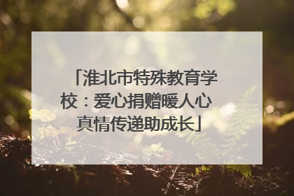 淮北市特殊教育学校：爱心捐赠暖人心 真情传递助成长