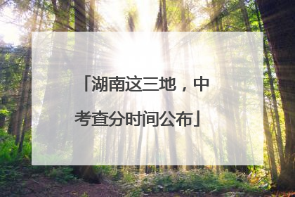 湖南这三地，中考查分时间公布