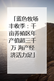 蓝色牧场丰收季：千亩养殖区年产值超三千万 海产经济活力足