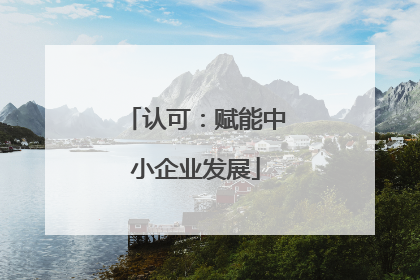 认可：赋能中小企业发展