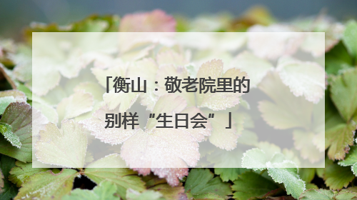 衡山：敬老院里的别样“生日会”