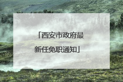 西安市政府最新任免职通知