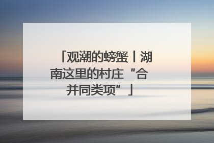 观潮的螃蟹丨湖南这里的村庄“合并同类项”