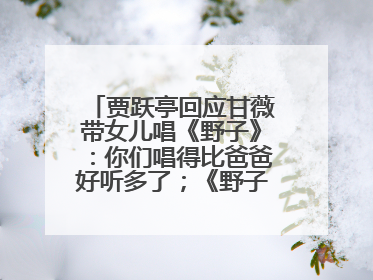 贾跃亭回应甘薇带女儿唱《野子》：你们唱得比爸爸好听多了；《野子》曾是贾跃亭“代表作”
