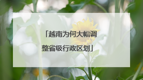 越南为何大幅调整省级行政区划