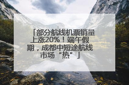 部分航线机票销量上涨20%！端午假期，成都中短途航线市场“热”