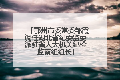 鄂州市委常委邹霞调任湖北省纪委监委派驻省人大机关纪检监察组组长