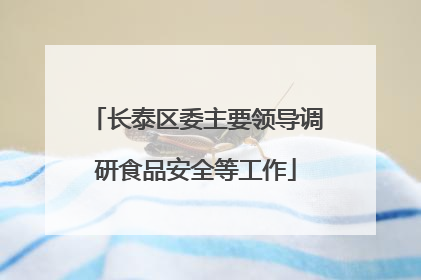 长泰区委主要领导调研食品安全等工作