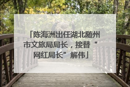 陈海洲出任湖北随州市文旅局局长，接替“网红局长”解伟