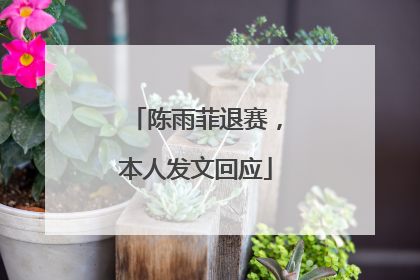 陈雨菲退赛，本人发文回应