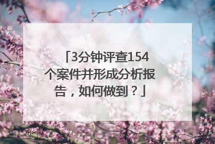 3分钟评查154个案件并形成分析报告，如何做到？