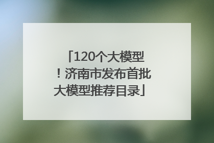 120个大模型！济南市发布首批大模型推荐目录