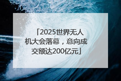 2025世界无人机大会落幕，意向成交额达200亿元
