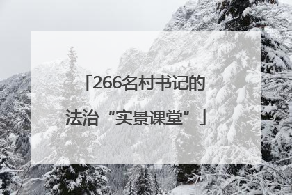 266名村书记的法治“实景课堂”