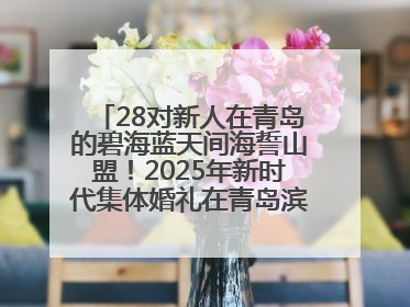 28对新人在青岛的碧海蓝天间海誓山盟！2025年新时代集体婚礼在青岛滨海国际中心文明实践广场举行