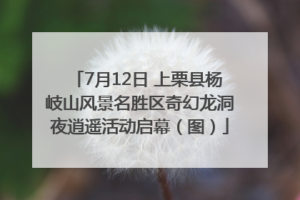 7月12日 上栗县杨岐山风景名胜区奇幻龙洞夜逍遥活动启幕（图）