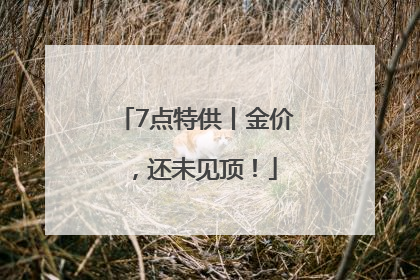 7点特供丨金价，还未见顶！