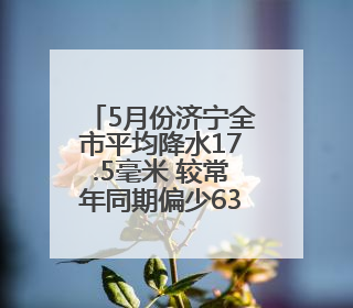 5月份济宁全市平均降水17.5毫米 较常年同期偏少63.0%