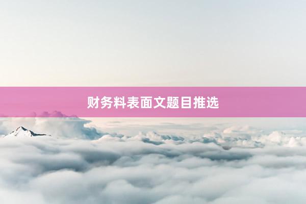 财务料表面文题目推选