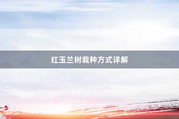 红玉兰树栽种方式详解