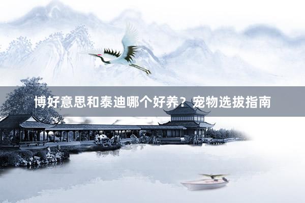 博好意思和泰迪哪个好养？宠物选拔指南